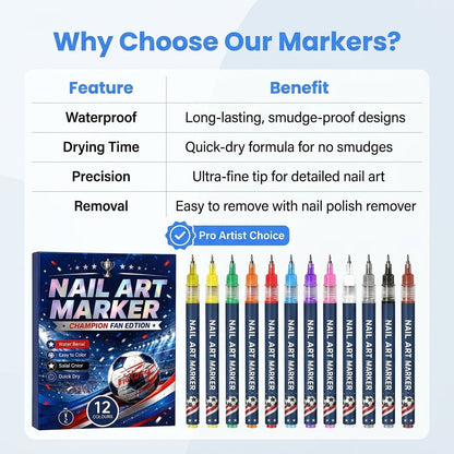 ⚽ Game Day Soccer Nail Art Pens | Paint Team Colors In Seconds